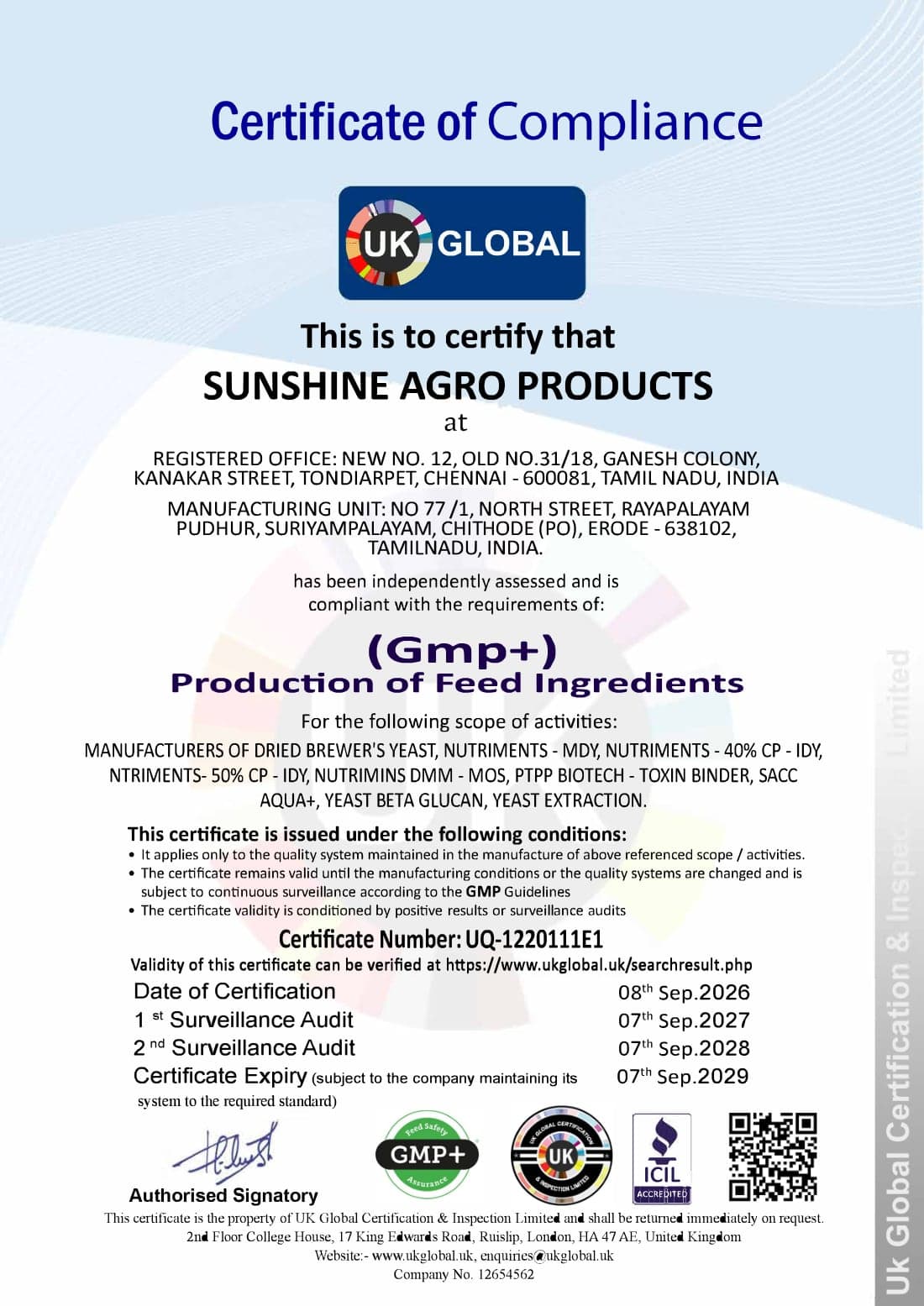 GMP+ certificate
