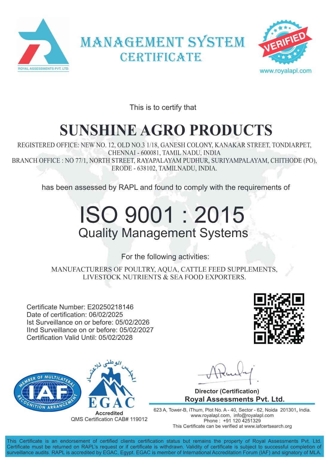 ISO 9001:2015 certificate